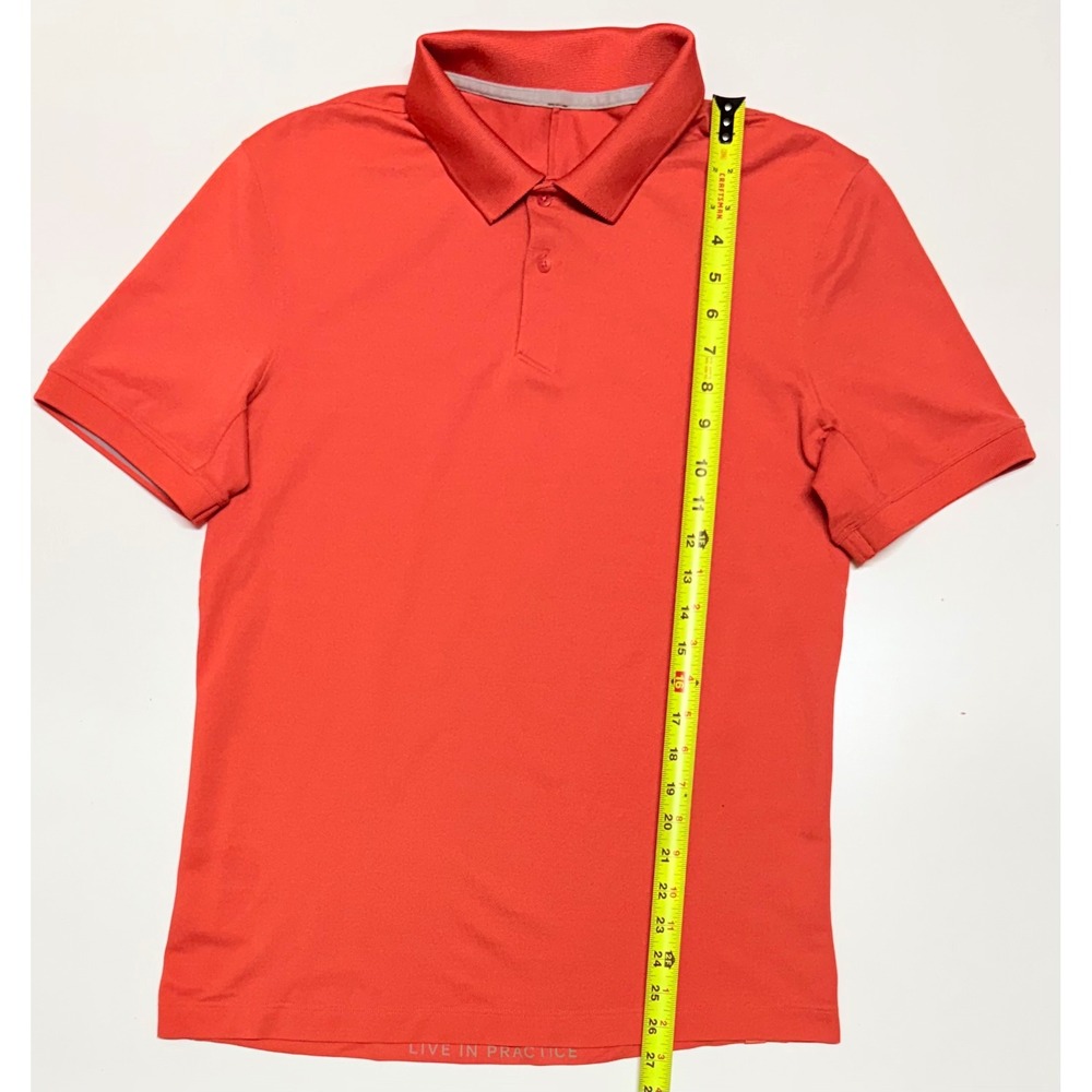 Lululemon Evolution Polo Shirt Mens Small Red Orange Short Sleeve Golf Top